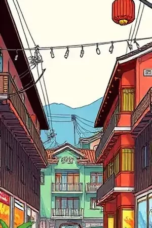 武侠漫画《匣中灯》封面，木质灯匣中升起的一点小火苗